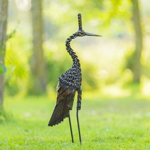 Figuur - Grote kroonkraanvogel - Metaal, Antiek en Kunst, Kunst | Designobjecten