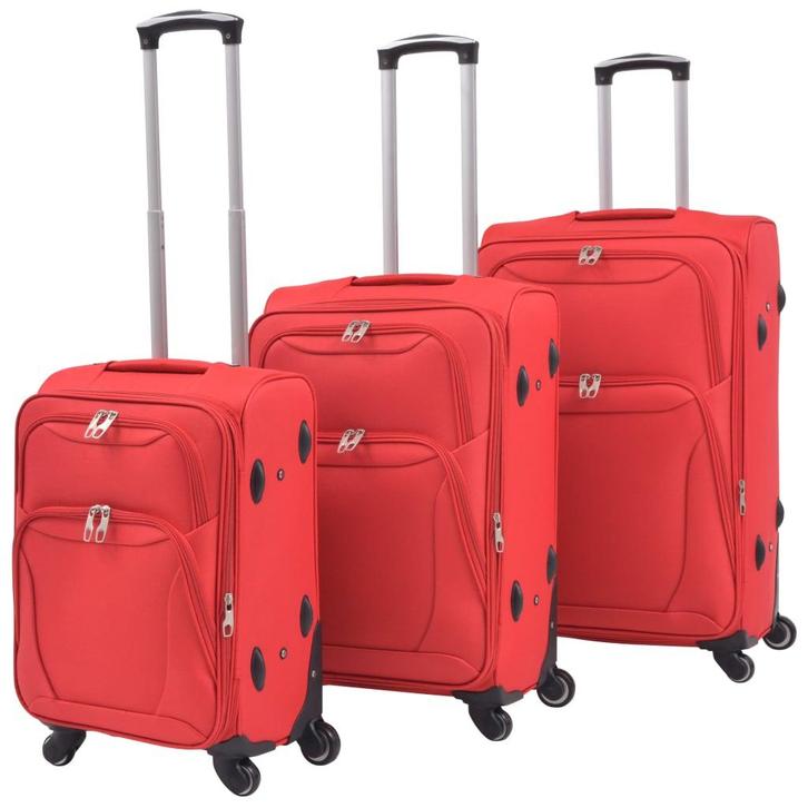 vidaXL Trolleyset rood 3-delig, Handtassen en Accessoires, Koffers, Nieuw, Verzenden