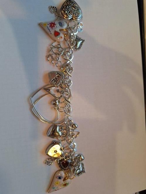 Zonder Minimumprijs - Armband Zilver - HART CHARMS, Handtassen en Accessoires, Armbanden