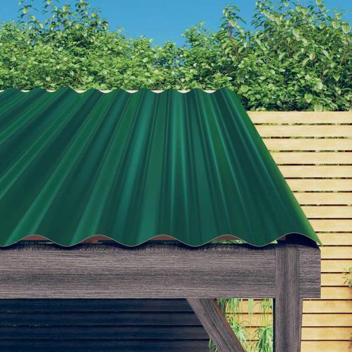 vidaXL Dakpanelen 36 st 60x36 cm gepoedercoat staal groen, Bricolage & Construction, Tuiles & Revêtements de toit, Envoi