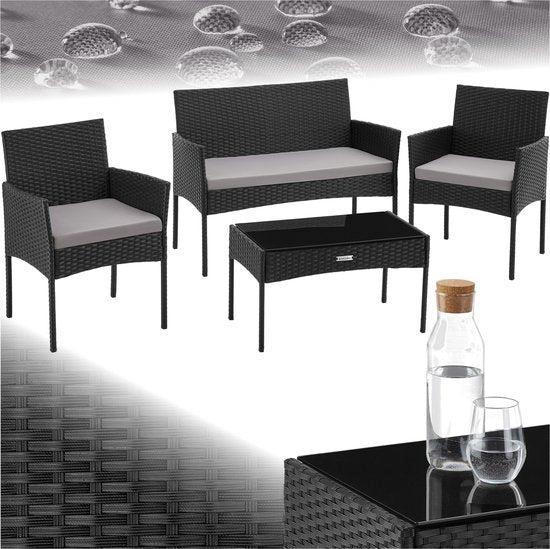 2dekans | tectake® - Wicker tuinset Palese - Zitgroep voor 4, Tuin en Terras, Tuinsets en Loungesets, Ophalen of Verzenden