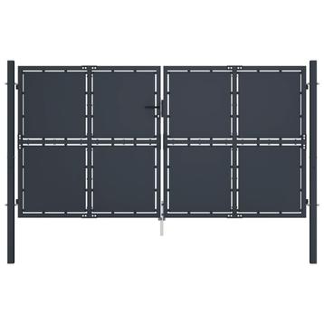vidaXL Poort 300x200 cm staal antraciet, Jardin & Terrasse, Portes de jardin, Verzenden