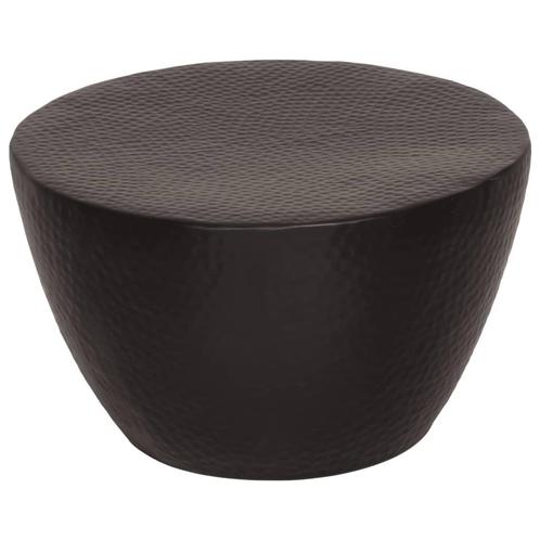 vidaXL Salontafel Ø 50x30 cm gehamerd aluminium zwart, Huis en Inrichting, Tafels | Salontafels, Nieuw, Verzenden