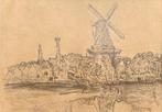 Jan Toorop (1858-1928) - River landscape with windmill