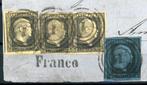 Prusse 1850 - Emission 1/2 Sgr - 3 Sgr et face avant vers, Gestempeld