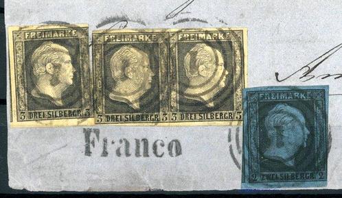 Prusse 1850 - Emission 1/2 Sgr - 3 Sgr et face avant vers, Postzegels en Munten, Postzegels | Europa | Duitsland