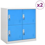 vidaXL Lockerkasten 2 st 90x45x92,5 cm staal lichtgrijs en, Huis en Inrichting, Kasten | Overige, Verzenden, Nieuw