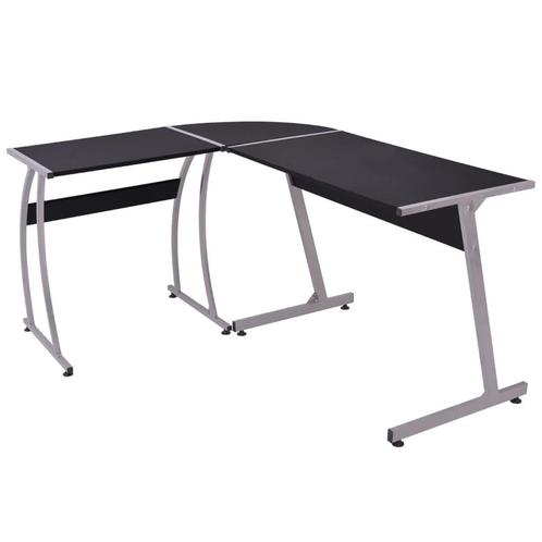 vidaXL Bureau dangle en forme de L Noir, Maison & Meubles, Bureaux, Neuf, Envoi