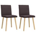 vidaXL Eetkamerstoelen 2 st stof donkerbruin, Huis en Inrichting, Verzenden, Nieuw
