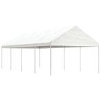 vidaXL Prieel met dak 8,92x4,08x3,22 m polyetheen wit, Verzenden, Nieuw