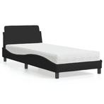 vidaXL Lit avec matelas noir 90x190 cm tissu, Verzenden, Neuf