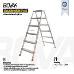 Bovak huishoudtrap-dubbele trap -inklapbaar Aluminium ladder, Nieuw, Ophalen of Verzenden, Trap, Opvouwbaar of Inschuifbaar