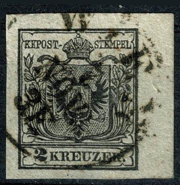 Oostenrijk 1850 - Wapen van Oostenrijk 2kr zwart dik papier