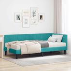 vidaXL Hoekbedframe met Matras met matras 2 pcs Turquoise, Huis en Inrichting, Slaapkamer | Bedden, Verzenden, Nieuw