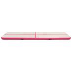 Gymnastiekmat met pomp opblaasbaar 600x100x15 cm PVC roze, Sport en Fitness, Nieuw, Verzenden