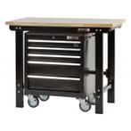 Werkbank  zwart 120 cm met hardhouten blad en, Ophalen of Verzenden, Nieuw