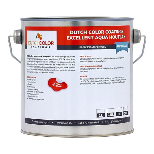 DCC Excellent Aqua Houtlak Zijdeglans Mengkleur 2.5L, Doe-het-zelf en Bouw, Verf, Beits en Lak, Nieuw, Verzenden