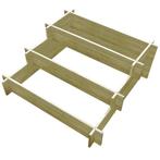 vidaXL Plantenbak drielaags 90x90x35 cm geïmpregneerd hout, Verzenden, Nieuw