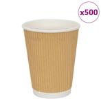 vidaXL Papieren koffiekopjes 500 st 12oz 300 ml bruin, Zakelijke goederen, Horeca | Overige, Verzenden