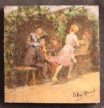 Charles Eugène Bunel (1863) - Miniatuur paneeltje met, Antiek en Kunst