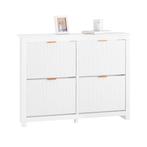 Tweedekans | SoBuy FSR186-W Schoenenkast Wit – 104x23x82 cm, Ophalen of Verzenden, Nieuw