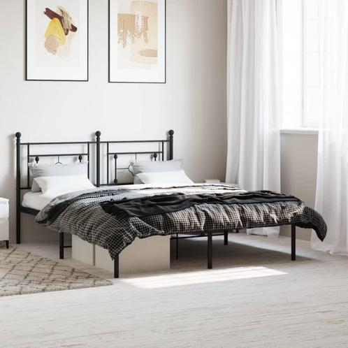 vidaXL Bedframe met hoofdbord metaal zwart 160x200 cm, Huis en Inrichting, Slaapkamer | Bedden, Nieuw, Verzenden
