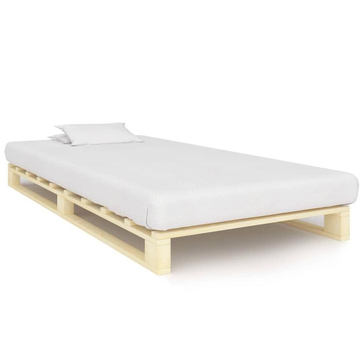 vidaXL Bedframe pallet massief grenenhout 100x200 cm, Huis en Inrichting, Slaapkamer | Bedden, Nieuw, Verzenden
