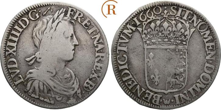 Ecu St Palais 1660 Frankreich: Ludwig Xiv, 1643-1715:, Postzegels en Munten, Munten | Europa | Niet-Euromunten, België, Verzenden