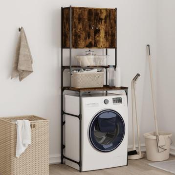vidaXL Wasmachinekast 68x48,5x194 cm gerookt eikenkleurig, Verzenden