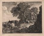 Johannes Visscher (1633-1712) - Berghem landscape, mixed, Antiquités & Art