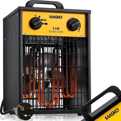 MASKO® Bouwkachel 2kW - Ventilatorkachel voor Binnen- en, Doe-het-zelf en Bouw, Verwarming en Radiatoren, Verzenden