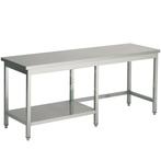 Rvs werktafel met halve bodemschap links 1100x500x900 mm, Verzenden