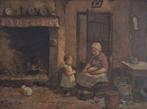 P. Janssen (XX) - Interieur met moeder en kind