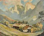 B. Wiesner (1952) - Mountain cottage with alpine peaks - NO, Antiek en Kunst