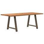vidaXL Eettafel rechthoekig 200x90x74 cm massief eikenhout, Huis en Inrichting, Tafels | Eettafels, Verzenden, Nieuw