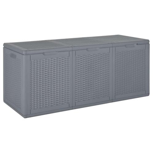 vidaXL Tuinbox 270 L PP rattan grijs, Tuin en Terras, Bergingen en Tuinkasten, Nieuw, Verzenden