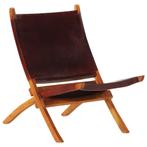 vidaXL Chaise de relaxation pliable cuir véritable, Maison & Meubles, Chaises, Neuf, Verzenden