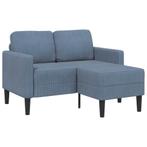 vidaXL 2-zitsbank met ligstoel L-vormig 125 cm linnen blauw, Huis en Inrichting, Zetels | Zetels, Verzenden, Nieuw