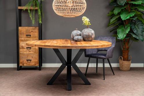 Mangohouten Eettafel Rond Tara 150 cm (5cm), Maison & Meubles, Tables | Tables à manger, Envoi