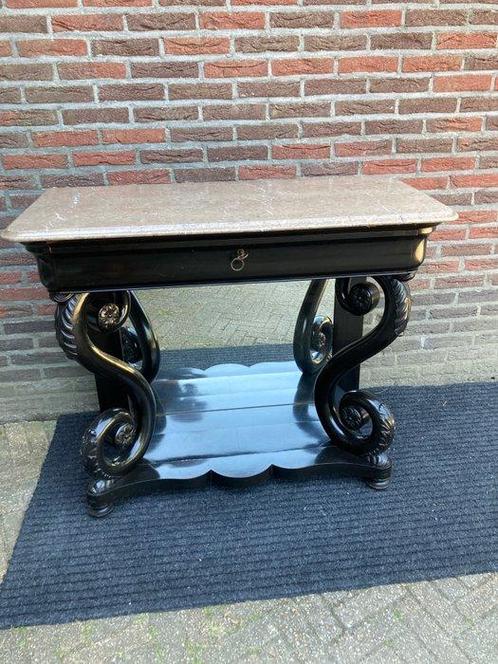 Bijzettafel - wandtafel - Eik - Biedermeier trumeau, Antiek en Kunst, Antiek | Overige Antiek
