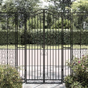 vidaXL Poort 121x8x180 cm smeedijzer zwart, Tuin en Terras, Tuinpoorten, Verzenden, Nieuw