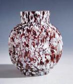 Franz Welz - Vaas - Gespiraalde Art Deco Spatter Glas Vaas, Antiek en Kunst