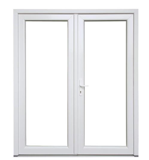 PVC Kunststof Dubbele deur  b180xh215 buitendraaiend, Doe-het-zelf en Bouw, Deuren en Vliegenramen, Buitendeur, Nieuw, Glas, Kunststof