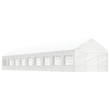 vidaXL Prieel met dak 20,07x4,08x3,22 m polyetheen wit, Verzenden