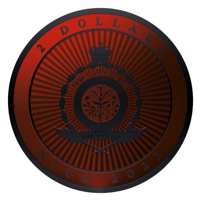 Niue. 2 Dollars 2023 1oz Niue Hibernia Black Platinum Cyber, Timbres & Monnaies, Métaux nobles & Lingots