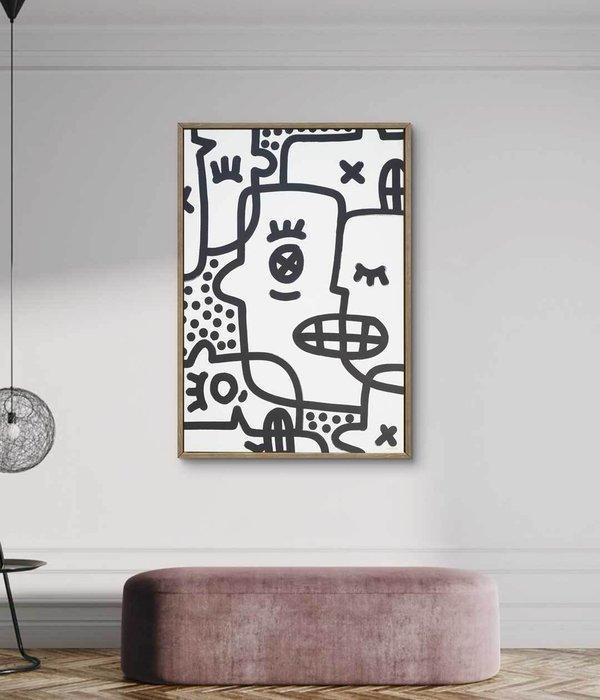Omhie (1986) - Interlocking Crowd · (XL - Unique Work) /, Antiek en Kunst, Kunst | Schilderijen | Modern