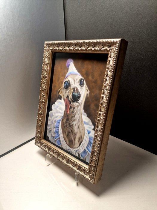 Moira Lazio - Ritratto iperrealista di cane di razza Piccolo, Antiek en Kunst, Kunst | Schilderijen | Modern