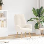 vidaXL Ligbed Crème Krullend Wolachtig Stof, Huis en Inrichting, Fauteuils, Verzenden, Nieuw