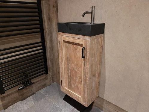 Toilet fontein compleet - White Wash teak, Huis en Inrichting, Badkamer | Badkamermeubels, Ophalen of Verzenden