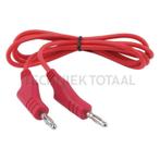 Kabel,1m,rood mit Doppel Stecker und zusätzlicher Buchse